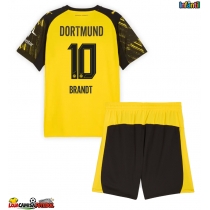 Camisa de Futebol Borussia Dortmund Julian Brandt #10 Equipamento Principal Infantil 2025-26 Manga Curta (+ Calças curtas)